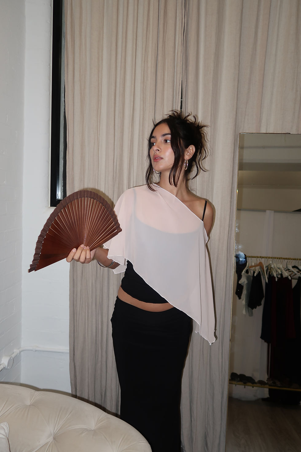 Thumbnail: Chiffon Poncho - Peach
