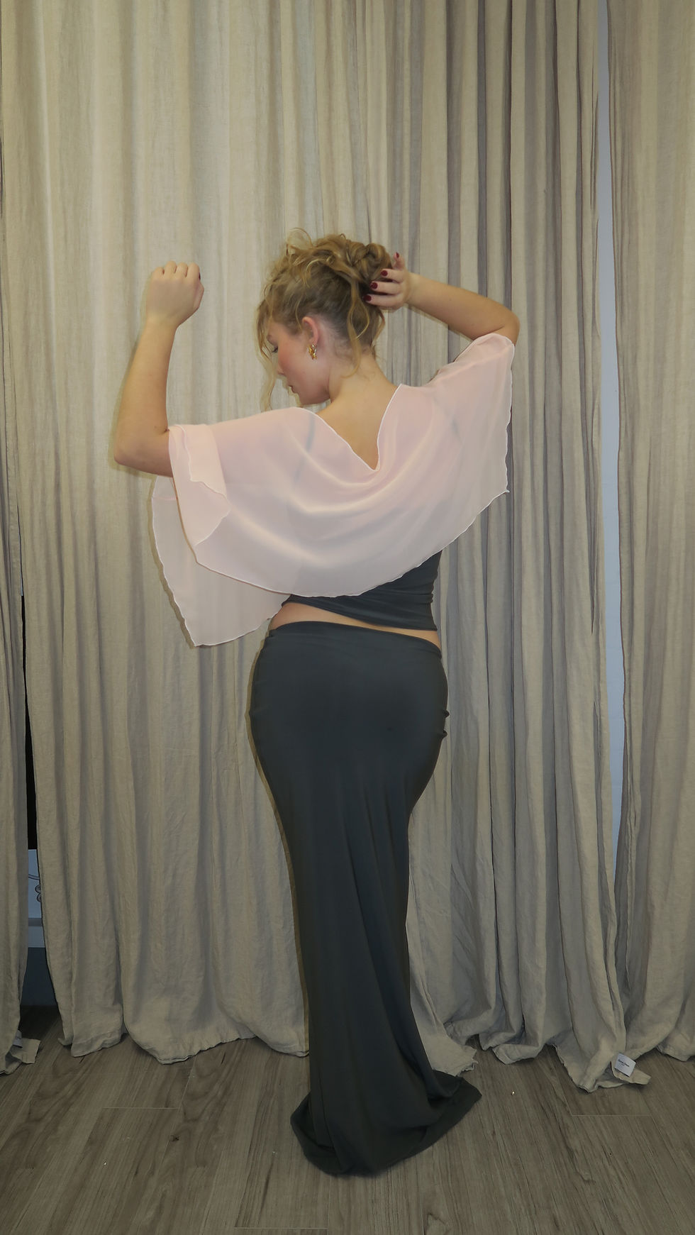 Thumbnail: Chiffon Poncho - Peach