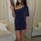 Thumbnail: Sade Shimmer Mini Dress - Navy