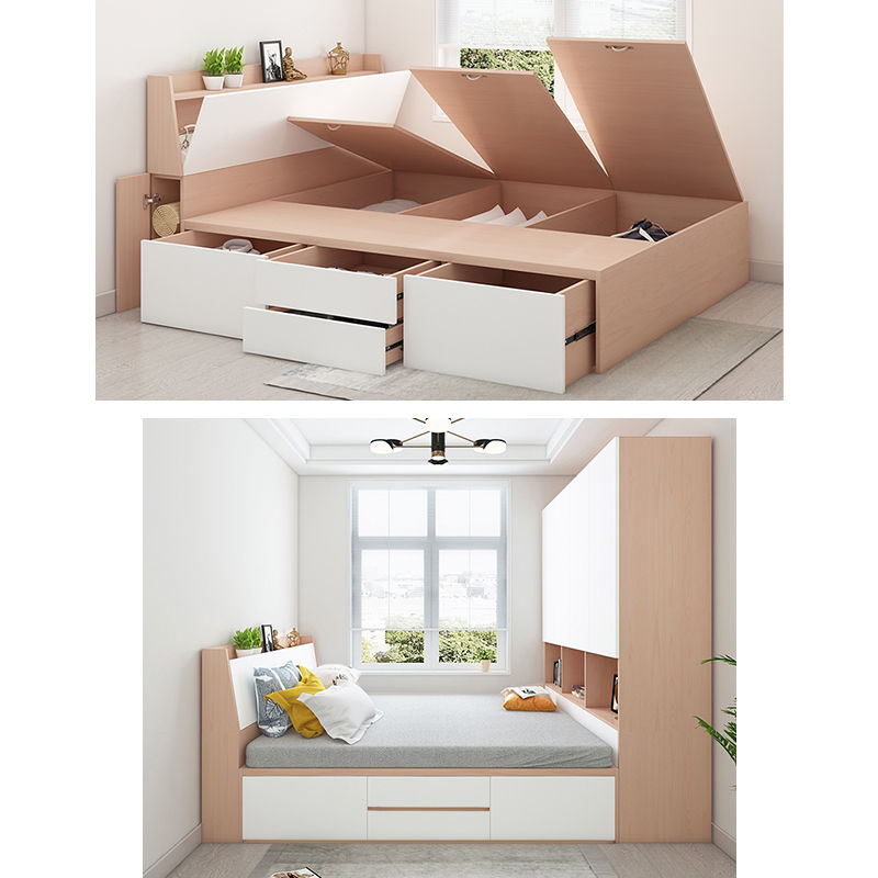 縮圖：(包送貨包安裝)  儲物榻榻米床 衣櫃一體組合床 多功能收納衣櫃床 尺寸可訂造 cb011