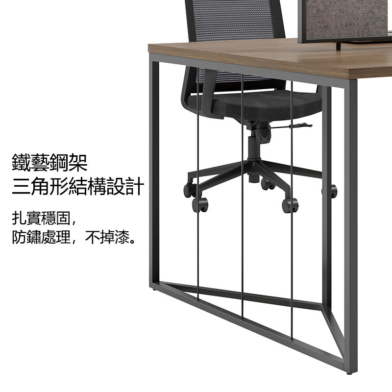 縮圖：（包送貨包安裝）職員辦公電腦桌 兩人四人六人辦公桌組合 工業風雙人員工電腦枱 msm-JH-2020A-1212
