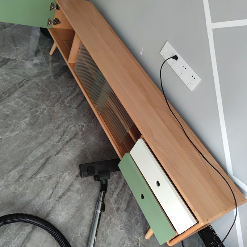 縮圖：(包送貨包安裝) 實木電視櫃 輕奢小戶型電視櫃 大容量收納拼色電視櫃 tvc005