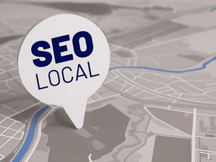 Mapa local com pin de SEO local