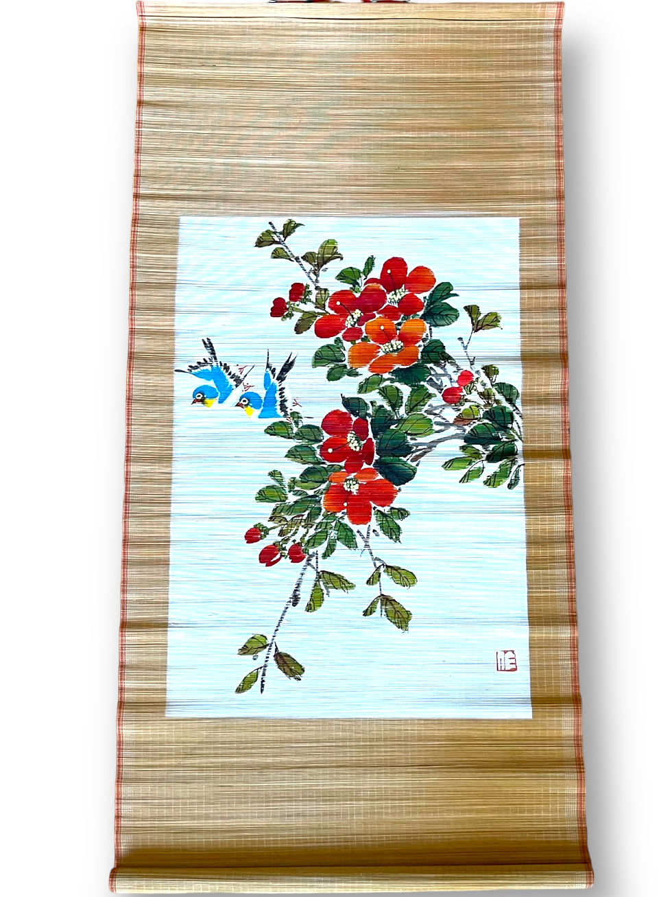 Miniaturebillede: Kinesisk håndmalet scroll på bambus