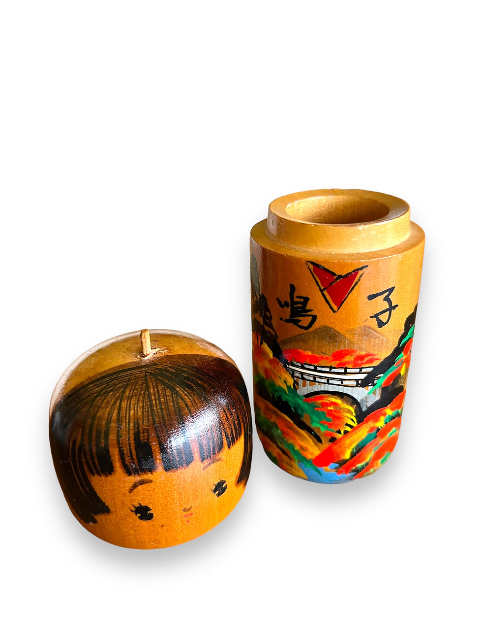 Miniaturebillede: Kokeshi pige som beholder