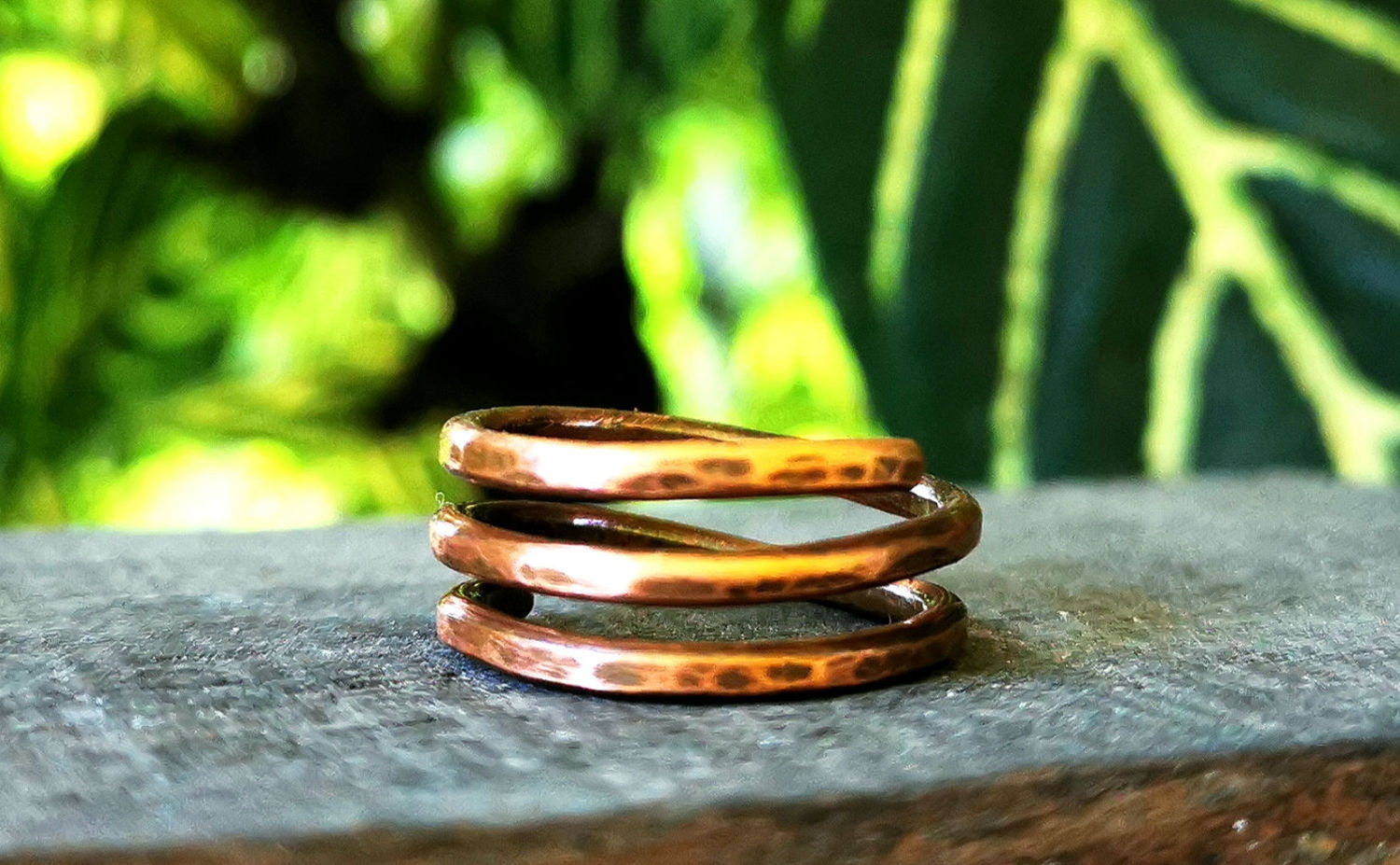 triple band copper rings