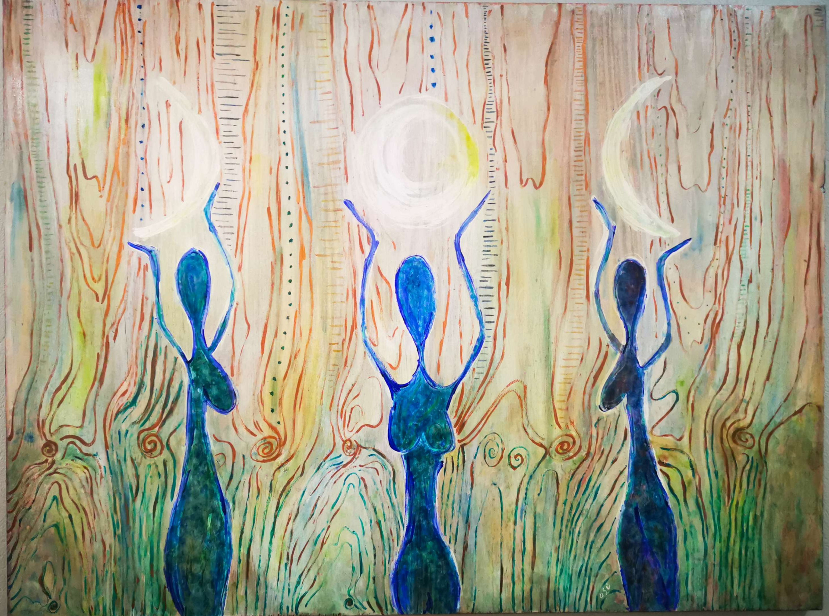 water goddess・watercolour/acrylic on wood