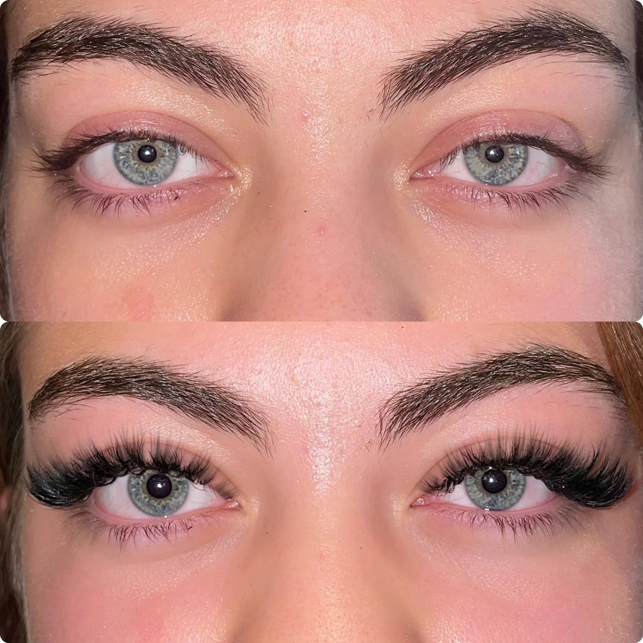 Wimpernverlängerung von Saida Visage im direkten Vergleich: vorher und nachher
