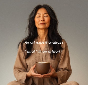 An art expert analyzes "what" in an artwork?