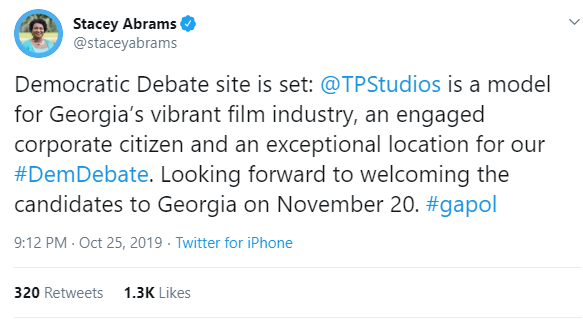 A Model For Georgia S Vibrant Film Industry Tyler Perry Studios To Host The Next Democratic Debate Stacey Abrams Confirms