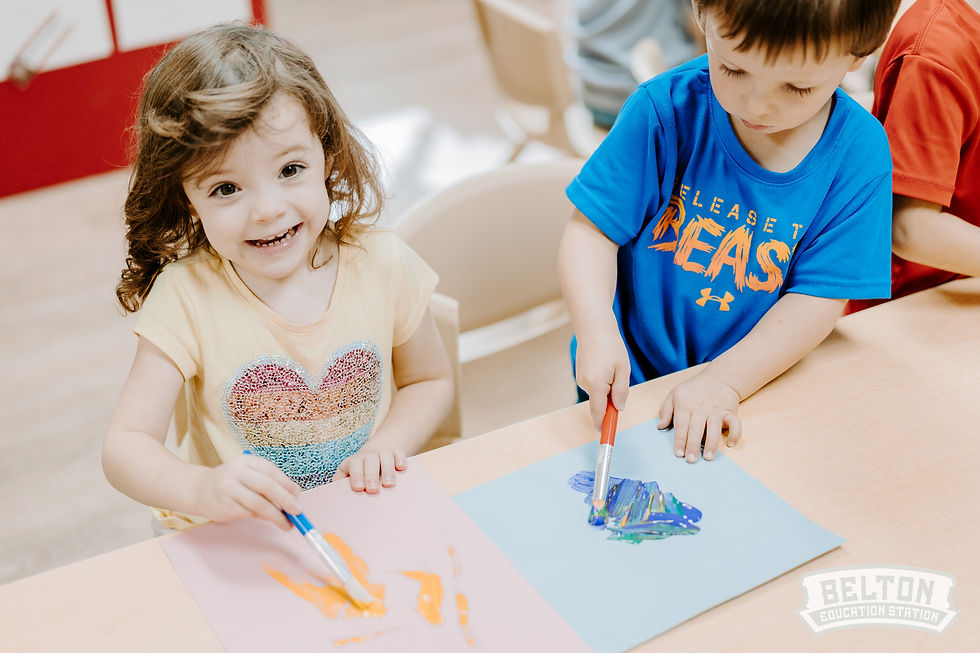 Friends painting together