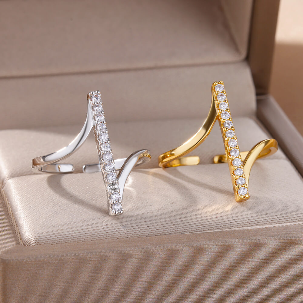 Zircon Geometric Open Ring detail 14