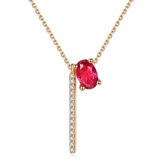 Scarlet Geometric Pendant Necklace detail 3