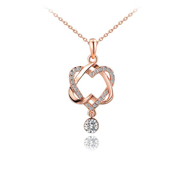 Entwined Hearts Rose-Gold-Tone Necklace detail 6