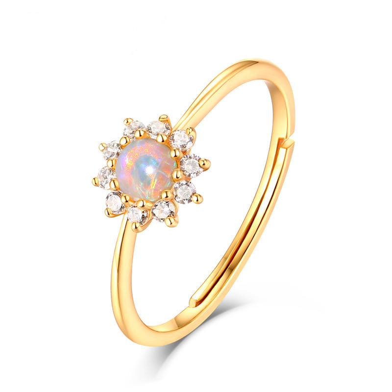 Solstice Adjustable Sunflower Ring