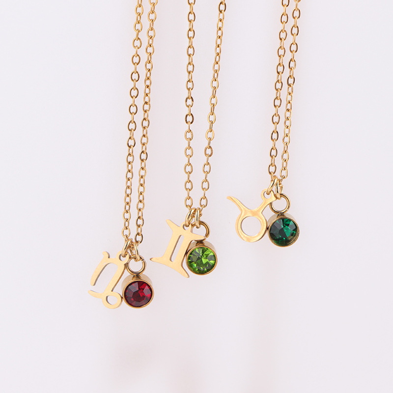 Zodiac Birthstone Pendant Necklace
