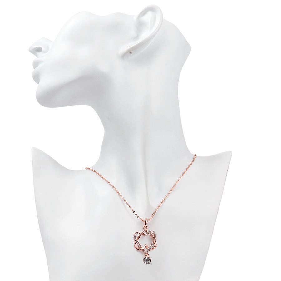 Entwined Hearts Rose-Gold-Tone Necklace detail 5