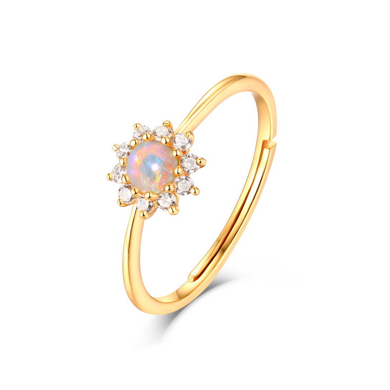 Solstice Adjustable Sunflower Ring detail 3