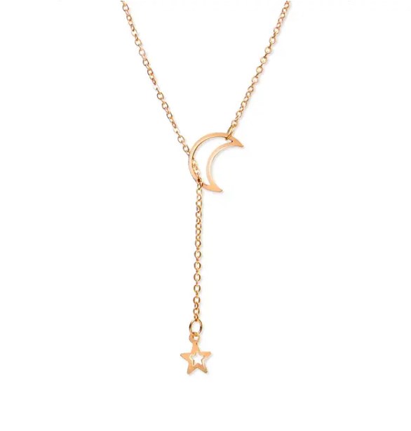 Moon & Star Gold-Tone Choker Necklace