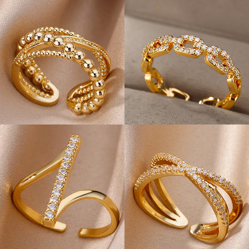 Zircon Geometric Open Ring