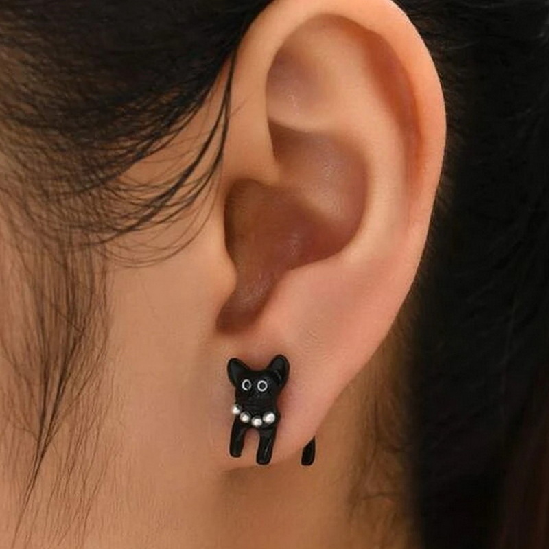 Midnight Mischief Black Cat Earrings detail 6