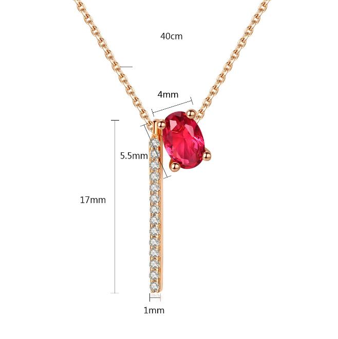 Scarlet Geometric Pendant Necklace detail 5