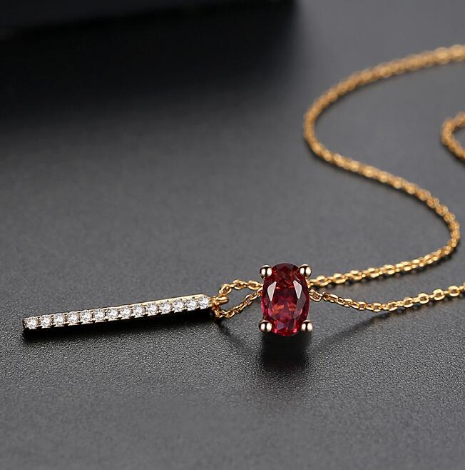 Scarlet Geometric Pendant Necklace detail 4