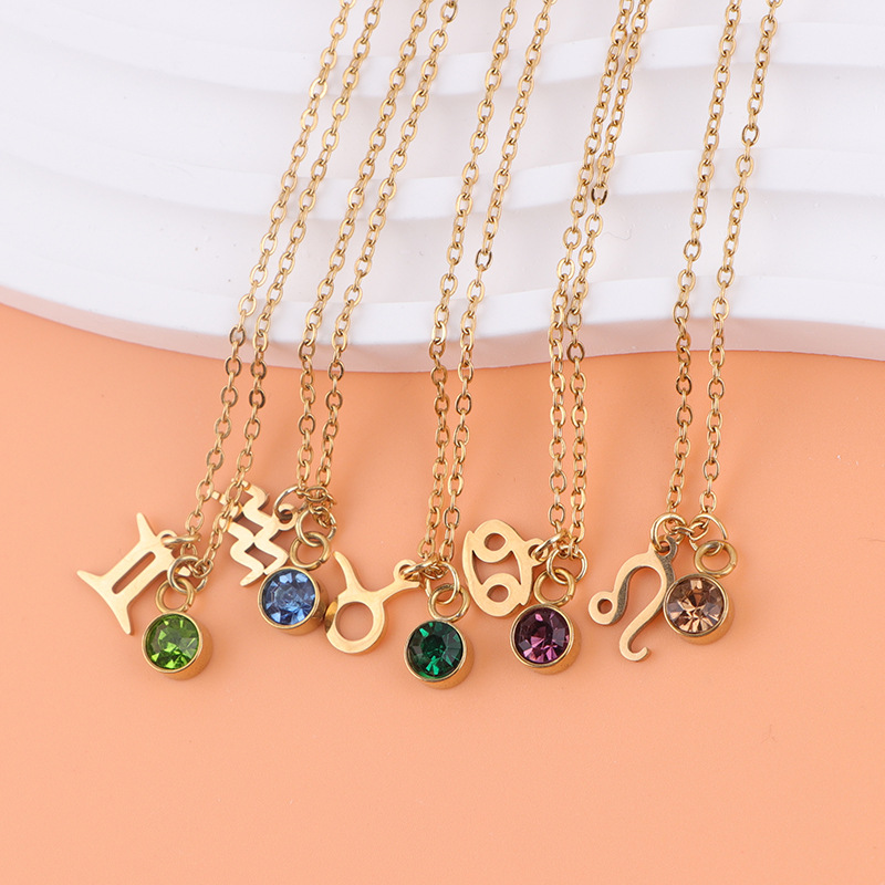 Zodiac Birthstone Pendant Necklace detail 6