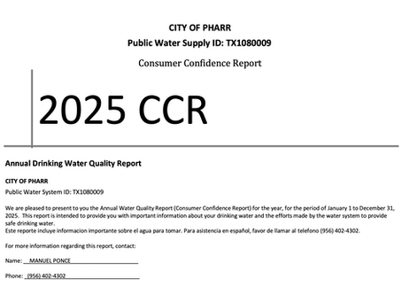Pharr's Water Report Says "No Violations." It Also Includes a Violation Warning About Coliform Bacteria.