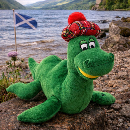 Nessie with Tartan Hat soft toy