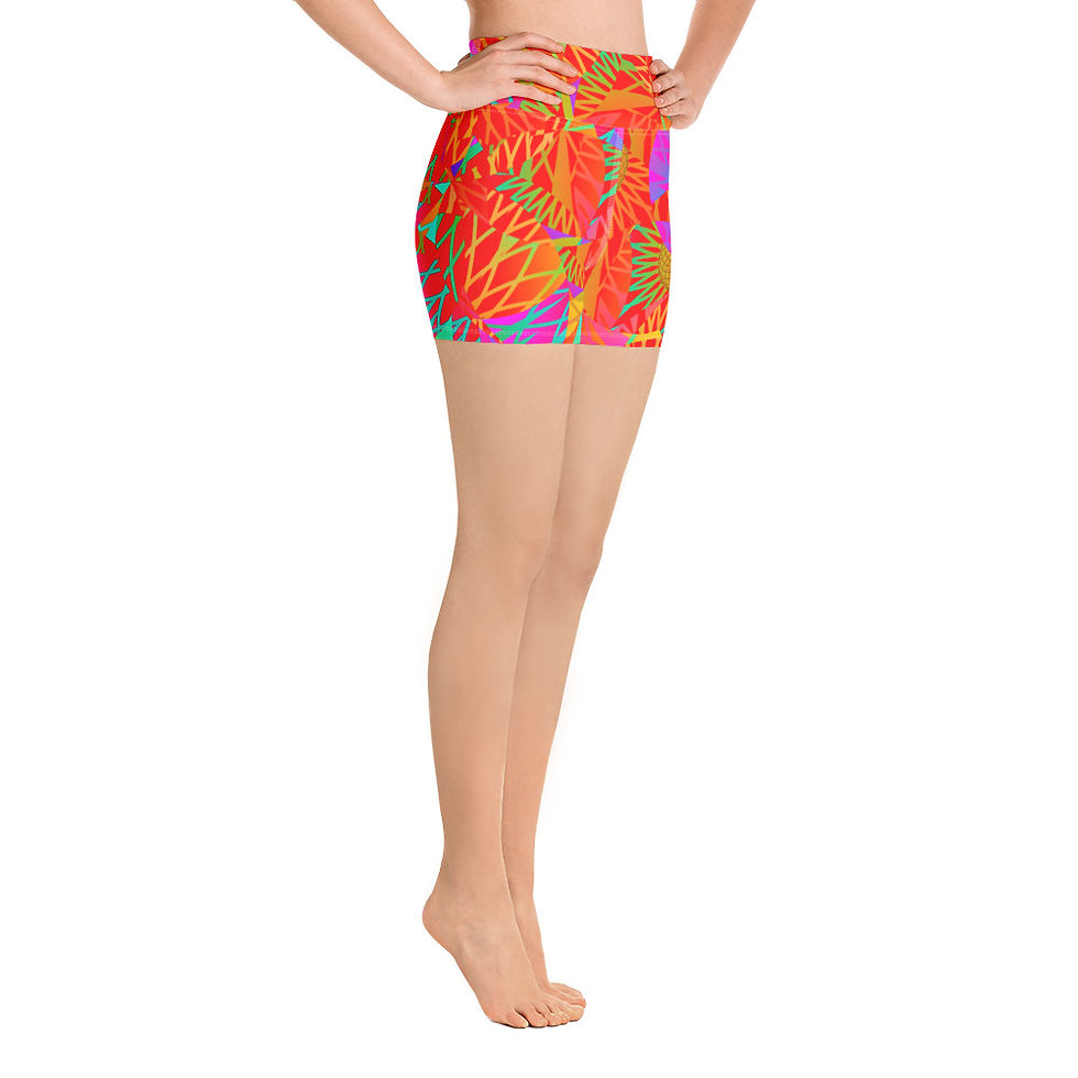 Thumbnail: Orange Abstraction Yoga Shorts