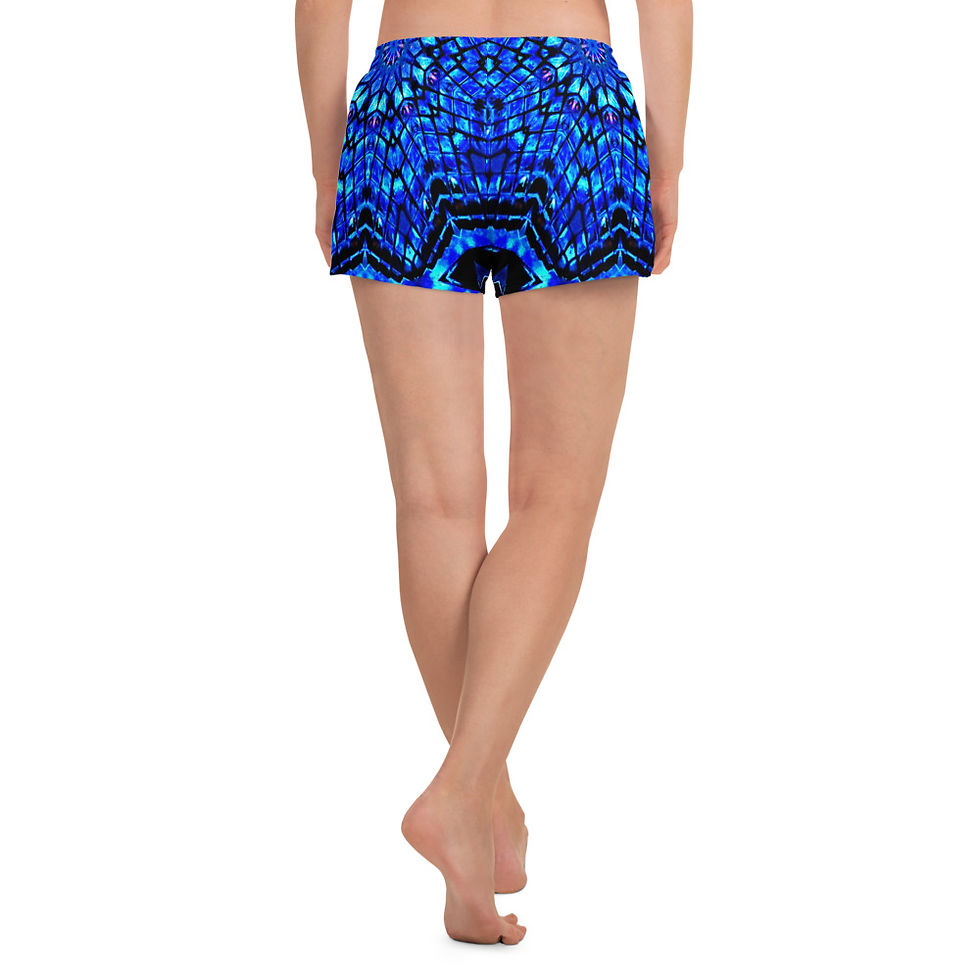 Thumbnail: Blue Geo Women's Athletic Short Shorts