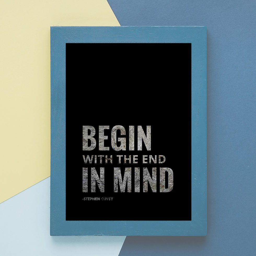 Begin with the end in mind -Stephen Covey... _Quotes Digital Incl 4 files