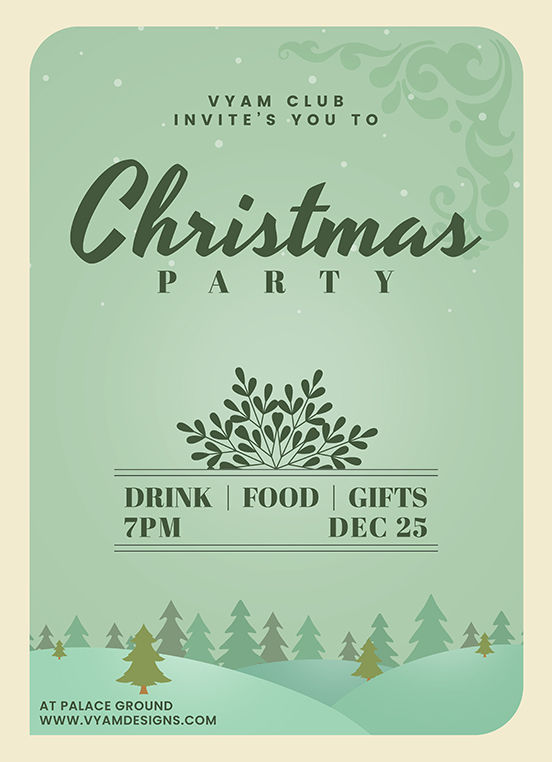 Merry Christmas snowland Vintage Green