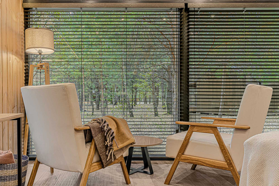 зручні крісла біля панорамного вікна