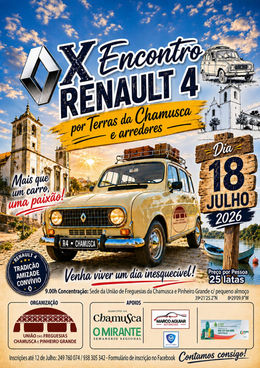 Clássicos Portugal apoia com carinho: Encontro Renault 4 na Chamusca a 18 de julho