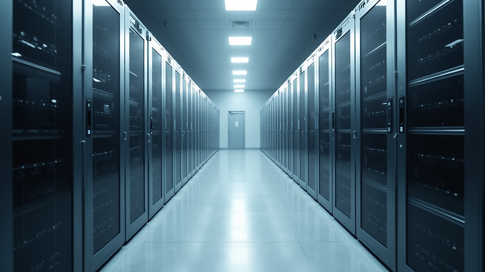Eye-level view of a modern data center facility in the Bahamas