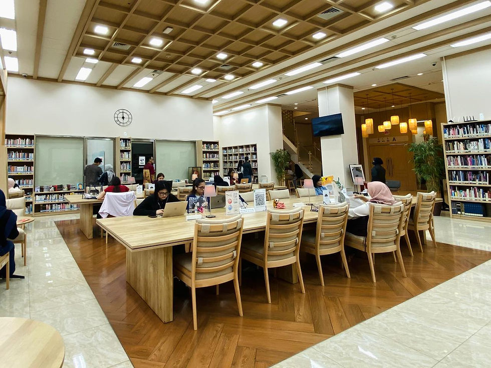 Visitors reading at the Japan Foundation Jakarta Library.