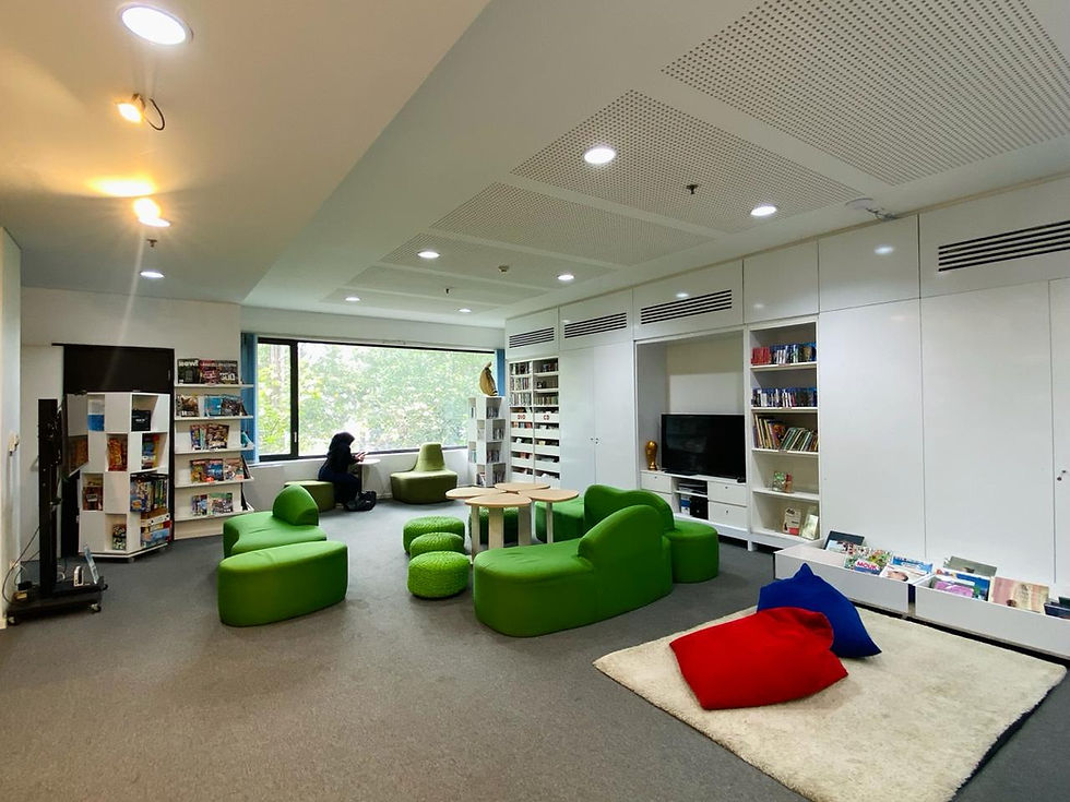 Modern children's section in one of the seven public libraries in Central and South Jakarta.
