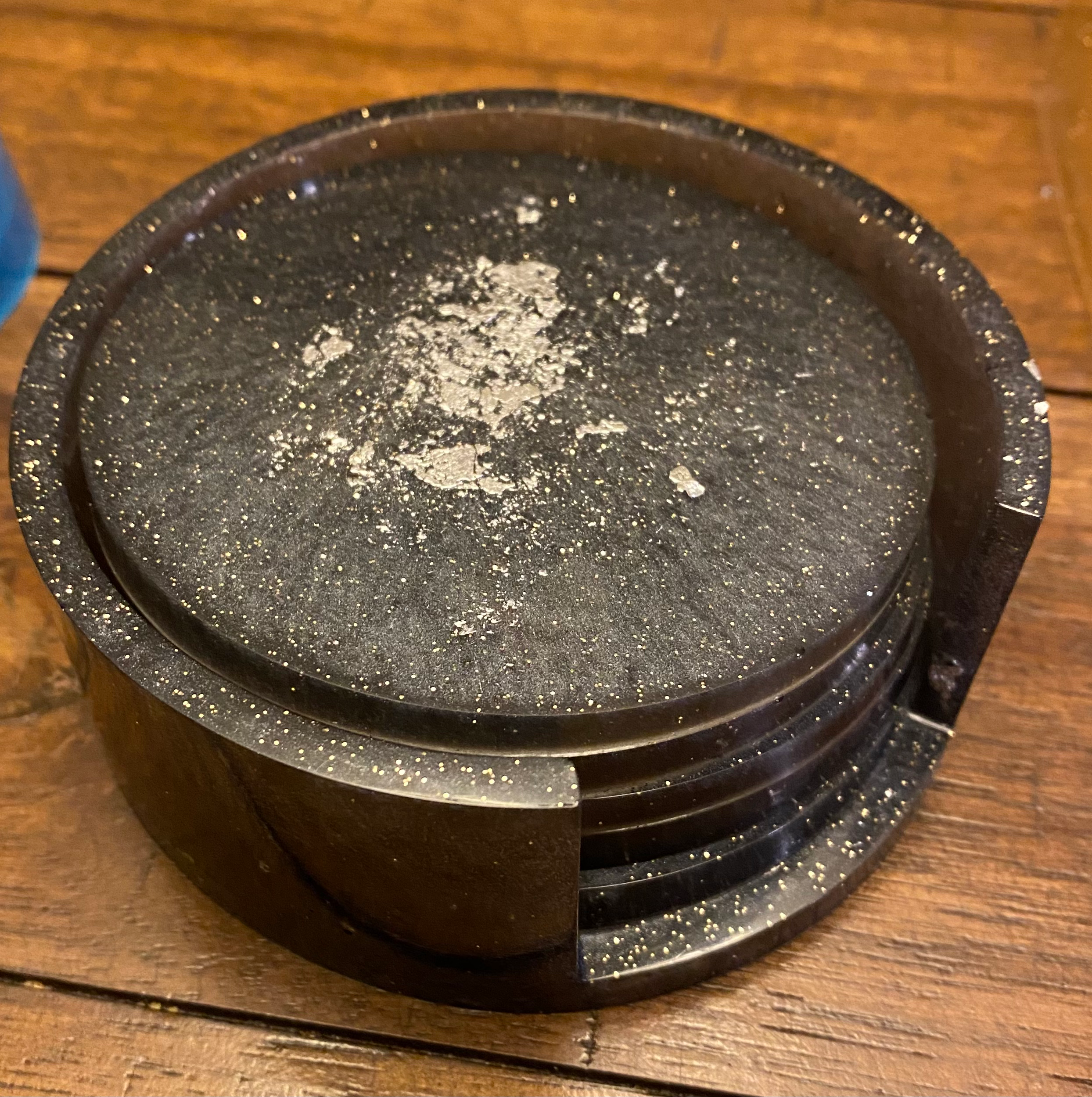 Black and silver coaster set