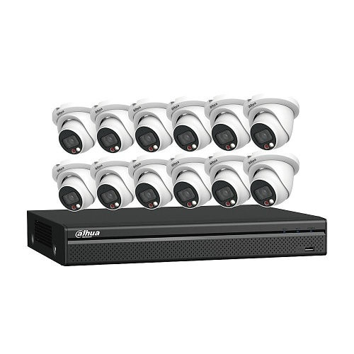 Dahua N464E124C IP Camera and Recorder Kit, 16-Channel Network Kit, 12 4MP, VU-M