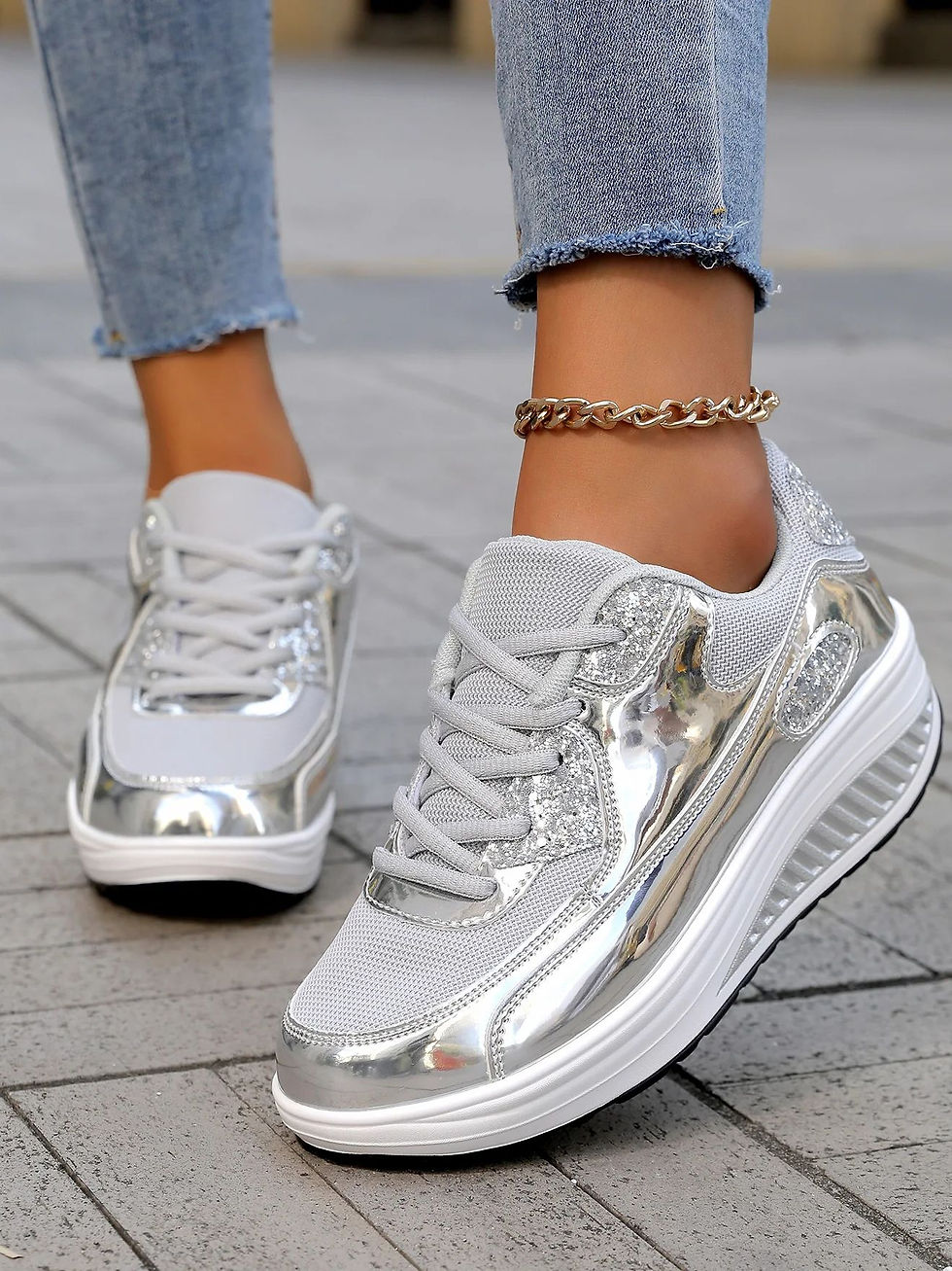 Thumbnail: Thick-Soled Wedge-Heeled 2025 New Style Rocking Shoes for Women, Platform Shoes,