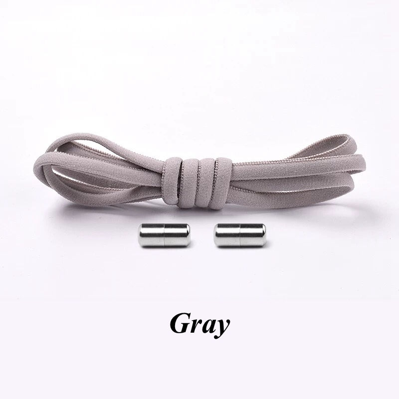 Thumbnail: 1Pair No Tie Shoelaces Round Elastic Shoe Laces for Kids and Adult Sneakers