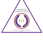 International Tarot Foundation Logo. Featuring a triangle with purple borders and a logo within saying ITF.