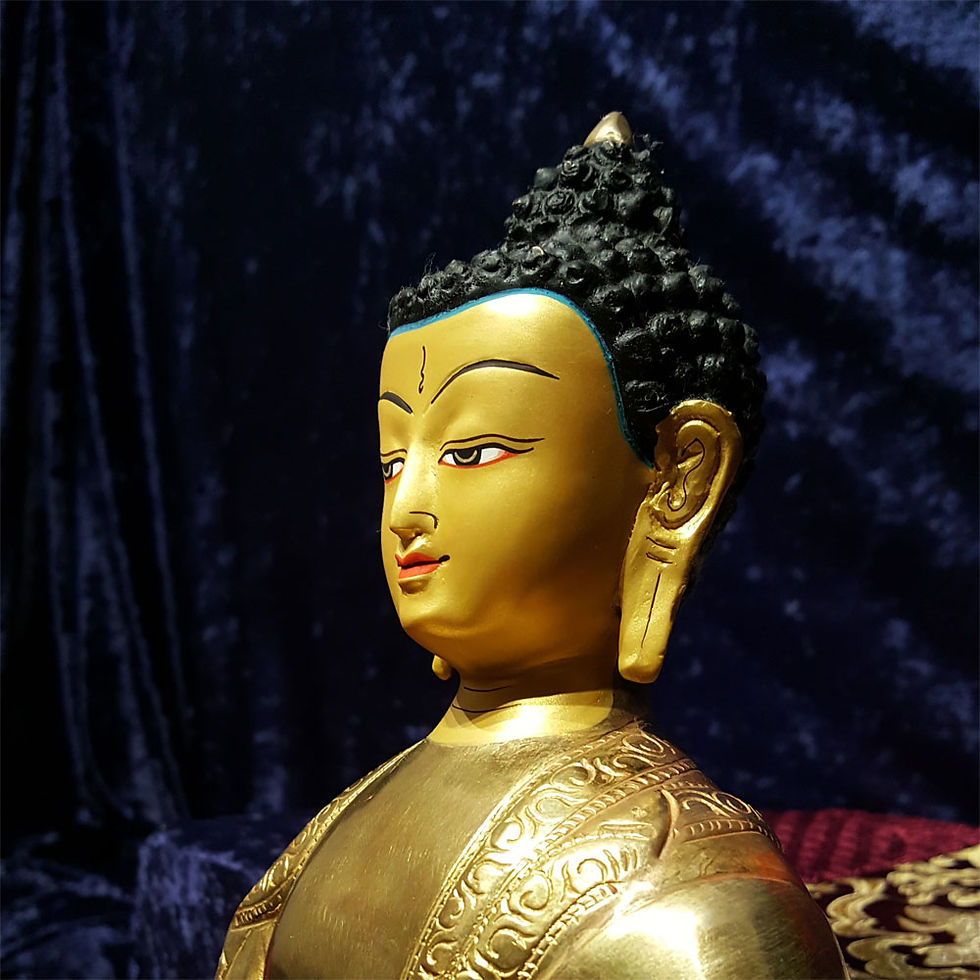Thumbnail: Buddha Shakyamuni, 14", partially gilded with painted face