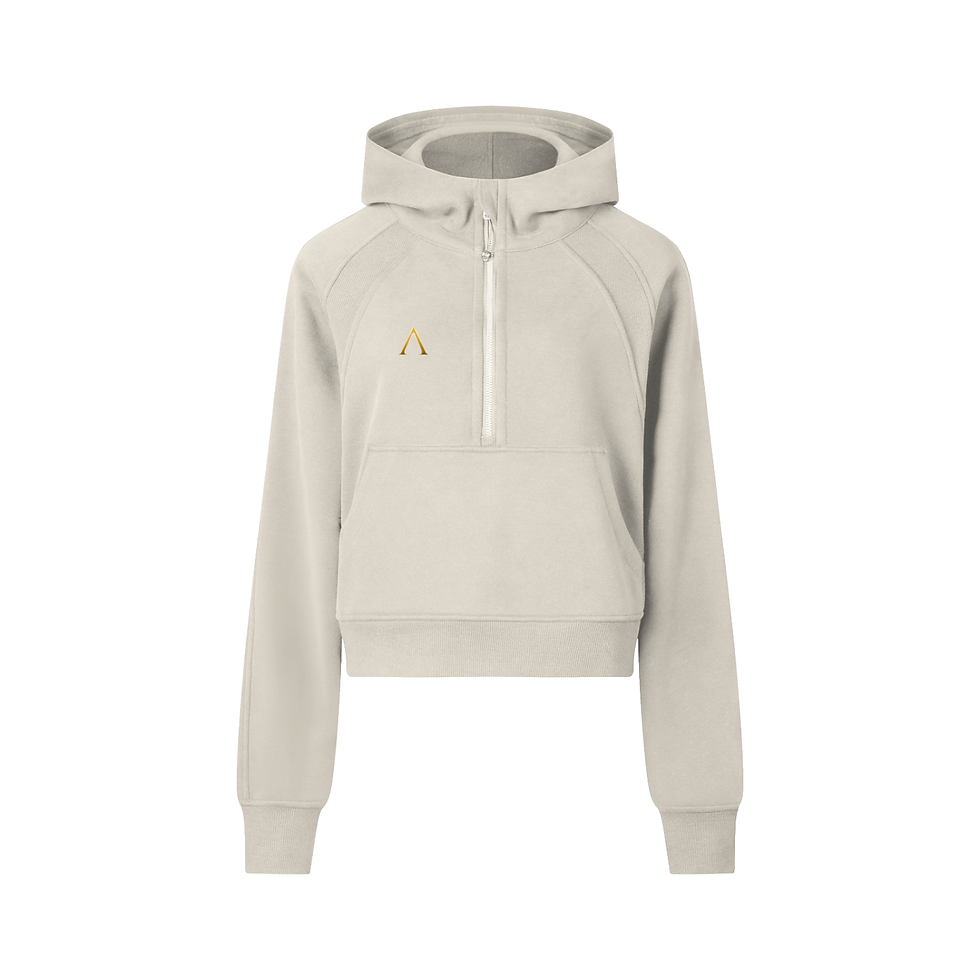 Thumbnail: (Women) Heavy Cropped Half-Zip Hoodie