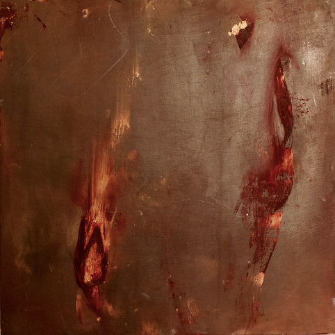 A letter to. A letter from, nostalgia distorts. Oilpaint, Graphite gilding wax.jpg