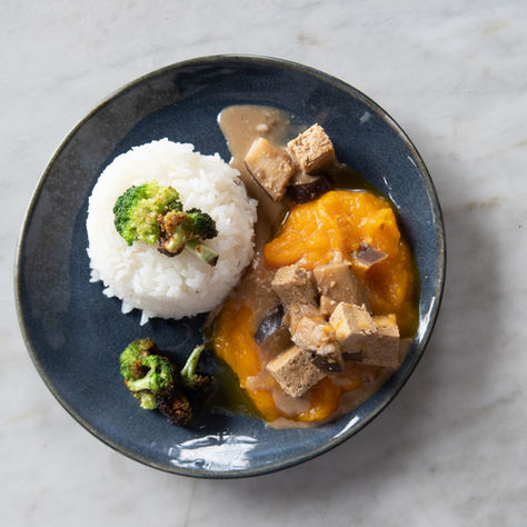 Puré de Zapallo, Berenjena y Tofu