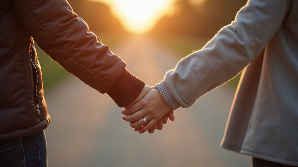 Close-up view of a parent and teenage daughter holding hands
