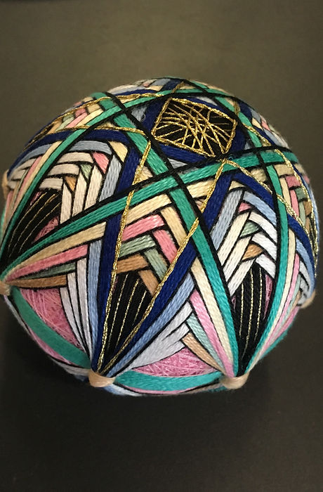 Tabanenoshi temari stitched by Nicola Davis